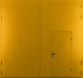 Крупногабаритные противопожарные ворота EI 60 с калиткой (RAL 1006)